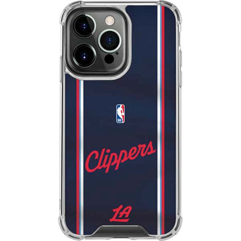 NBA Los Angeles Clippers Distressed Red iPhone 14 Pro Clear Case